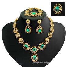 Collar de oro colgante para las mujeres Joyas de GemStone fija la aleación Collar de oro 24k Joyas